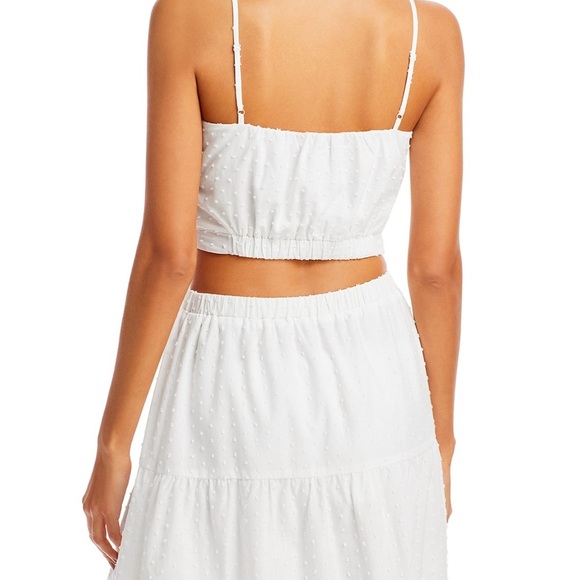 Aqua Womens Swiss Dot Bralette Blouse Cropped Top - Picture 4 of 4